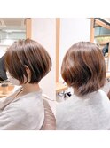 絶壁解消×マロンブラウン×30代40代×ひし形ショート【永田】