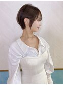 ショート×ハイライト白髪ぼかし×シルキーベージュ[心斎橋]
