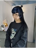 ポイントブリーチ　V字バング　ステップカット
