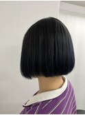 ボブスタイル×韓国風ブルーブラック