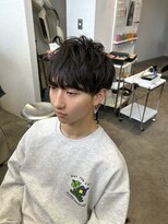 プレデフリュー 北白川本店(PUREE de FLEURS)&nbsp;黒髪イケメンニュアンスパーマ束間モテ髪マッシュ流行ビジネス