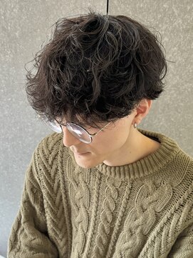 ニアウ 太田店(Niau) メンズパーマシャドウパーマ波巻きスパイラルパーマアイブロウ