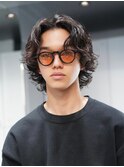 メンズボブメンズミディアムスパイラルパーマシャドウパーマ
