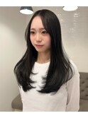 韓国ヘアー顔周りレイヤーおくれ毛ミディアム前髪長岡/新潟/宮関