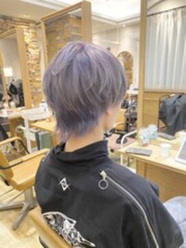 ジップ 稲毛店(ZIP) メンズマッシュ×アイスブルー/ブリーチ/ダブルカラーハイトーン