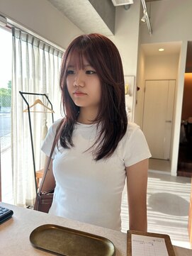 マイン(mine) ピンクブラウン/暖色カラー/ワンカラー/レイヤーカット