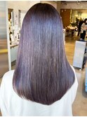 ◎暗めカラーラベンダーアッシュ冬の透明感艶ロング