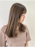 【FOLK】透明感カーキグレージュ☆似合わせストレートミディアム