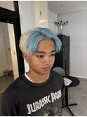 ブリーチカラー夏カラー透明感アッシュ　センターパート