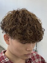 サンズ 梅田 中崎町(SUNS)&nbsp;ブラウンカラー+メッシュカラー+波巻きスパイラルパーマ