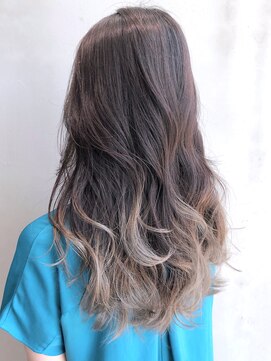 アルバム 銀座(ALBUM GINZA) グラデーションロング_ココアブラウンフリンジウェーブ_ba301823