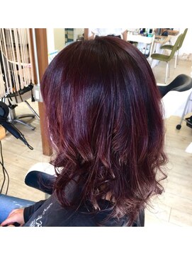 美容室 フラウ 横江店 深みのピンク×カシスチェリー