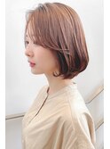 小顔に見えるナチュラルボブ+美肌カラー