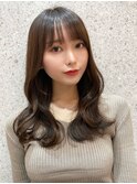 くびれヘア/韓国風ミディアムヘア/ショコラベージュ【Loom.林】