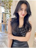 くびれヘアネビージュ小顔フェザーバング韓国ワンホンヘア