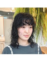 アクセヘアー 町田(acce hair)&nbsp;黒髪ミディアムウルフウェーブ