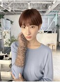 ★くびレイヤーエモージュグレージュカラーマッシュショートボブ