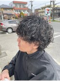 波巻きスパイラルパーマメンズマッシュ/シャドウパーマ