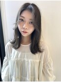 【rilliant】顔周りレイヤーミディアム×アッシュグレージュ