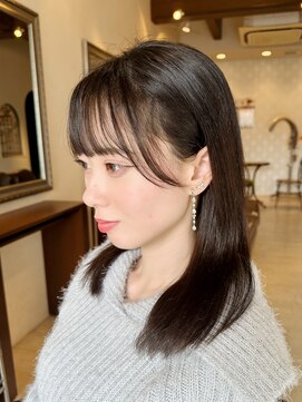 ヘア ルミナス バイ フォルテ(HAIR LUMINAS by FORTE) こなれミディ/前髪/黒髪/ボブルフ/ネビージュ/小顔/ワンレン