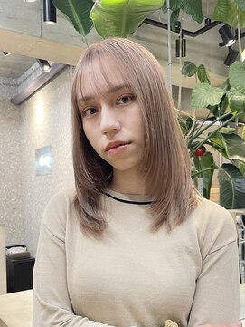 サンク 原宿 表参道(cinq) 原宿ミルクティーアッシュベージュレイヤーショートウルフボブ