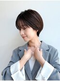 大人丸みショートマッシュ丸顔さんに似合う前髪ありK20250505