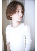 大人可愛い20代30代40代黒髪前下がりショートボブ丸みショート