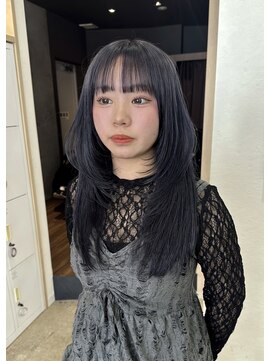 アジールヘア 赤羽駅南口店(agir hair) ネイビーグレーブルーブラックレイヤーカット顔周りカット赤羽