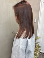 ファビ 渋谷(Fab)&nbsp;くびれヘア/暗めカラー/アプリコットオレンジ/縮毛矯正