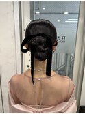 黒リボンの上品シニヨン