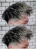 ホワイトメッシュ×ツイストパーマ