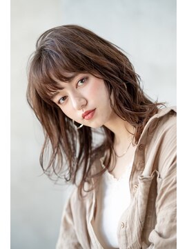 ケアリー 武蔵小杉(Carelly) 大人かわいい前髪セシルカットココアブラウンフリンジウェーブ