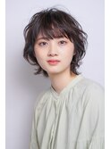 やわらかパーマのウルフショート