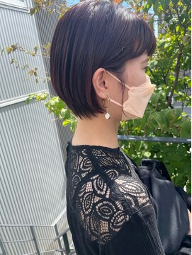 ツイギー 宮西店(TWiGGY) ナチュラルショートボブに艶感カラー