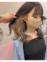 ロンド レア 天神大名店(Lond Le’a)&nbsp;インナーカラー/イヤリングカラー/ミルクティベージュ/ボブ/博多