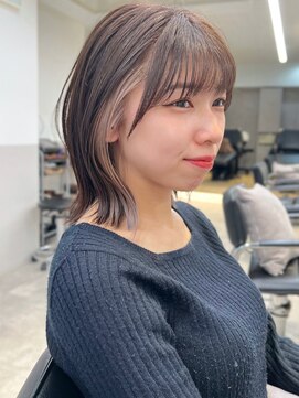 グラフ 銀座(GRAFF) イヤリングカラーボブインナーカラーくびれボブ