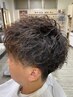メンズカット＋波巻きパーマ