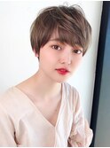 Say.ショートボブミルクティーアッシュメンズライク大人ショート