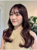 韓国くびれヘアー×ブラウンレッドカラー