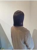 切りっぱなしボブ/ツヤツヤピンクブラウンカラー