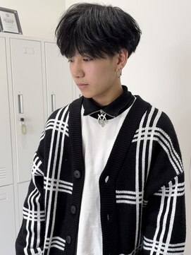 ジーナ 天神(Zina) 黒髪シースルーマッシュ 【メンズサロンZina 天神】