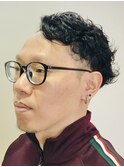ツーブロックアシメ　カットパーマ