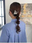 岡山ヘアセット　タイト編みおろしヘア