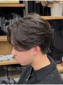 フェザーパーマニュアンスパーマカルマヘアセンターパートメンズ