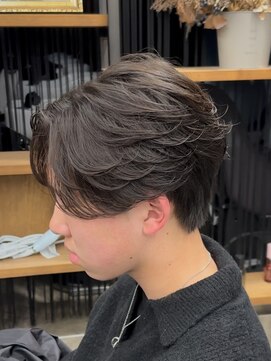 オーバルバイアピッシュ(OVARL by apish) フェザーパーマニュアンスパーマカルマヘアセンターパートメンズ