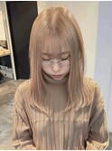 ブリーチ/イメチェン/ホワイトブロンド/外ハネボブ/美髪