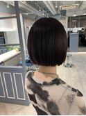 レッドブラウンスタイリングが楽なボブスタイル赤羽美容院