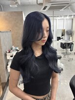 マーシュ 梅田(marshu)&nbsp;ワンホンヘア/ブリーチ１回～/ネイビーブルー°○