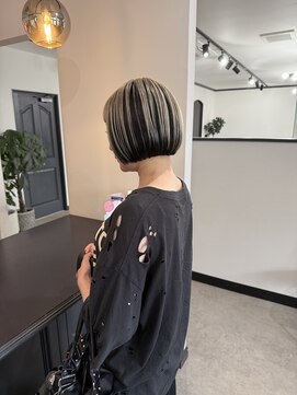 ログ 高松木太店(Log) 大人ボブ×アンブレラ／髪質改善／白髪ぼかし／ミルクティー