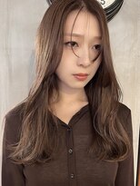 カールム(carlm)&nbsp;長め前髪で大人っぽく×オレンジベージュ　薬院/今泉